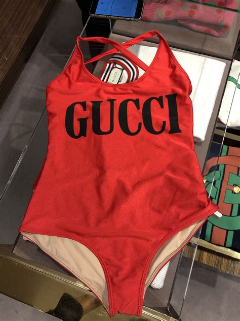 gucci red bathing suit|Gucci swimsuit not for swimming.